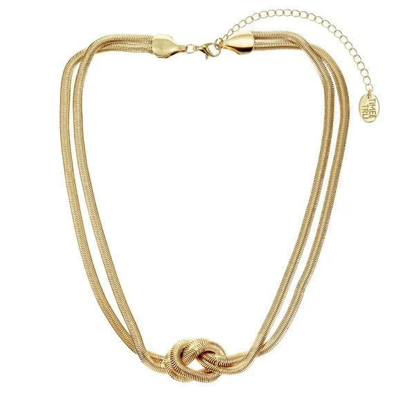 Goldtone Knotted Snake Chain Necklace – Time and Tru