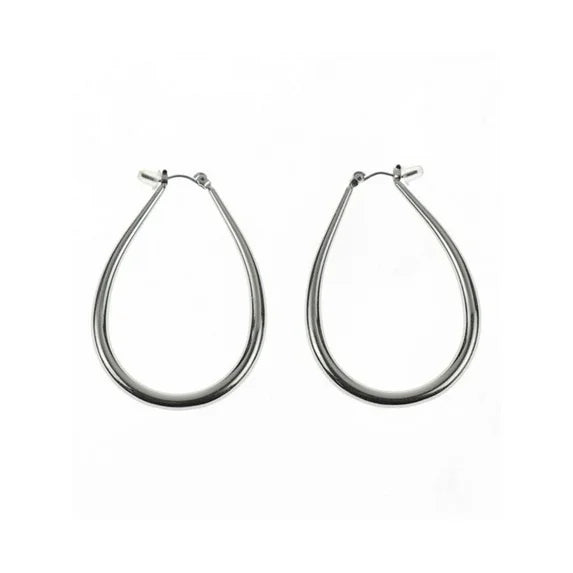 Time and Tru Silver Tear Drop Hoop Earrings
