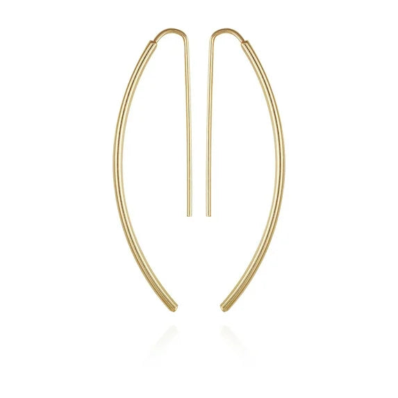 Time and Tru Women’s Gold Tone Oblong Threader Earrings