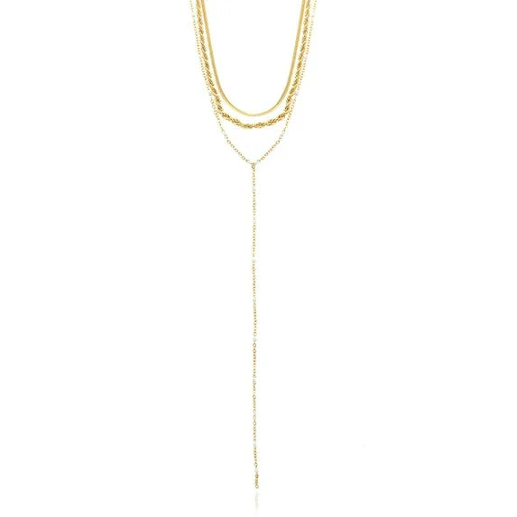 Time and Tru Women’s 3-Piece Goldtone Lariat Necklace Set