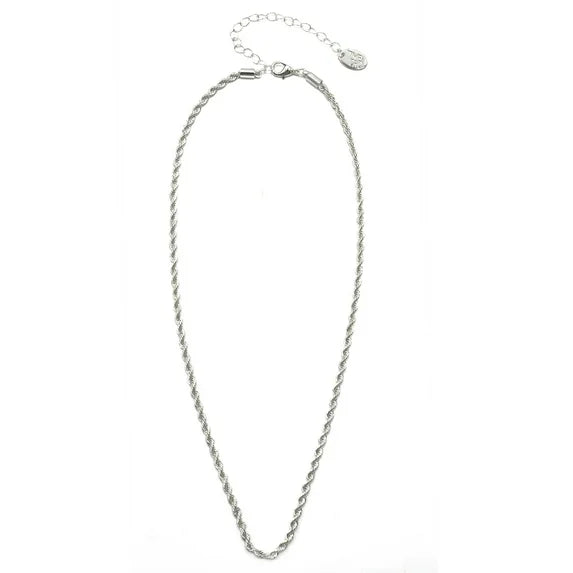 Time and Tru Women's Silver Tone Rope Chain Necklace – 18"