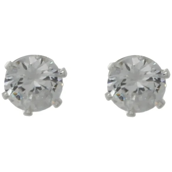 Time and Tru Women’s Silvertone Cubic Zirconia Stud Earrings