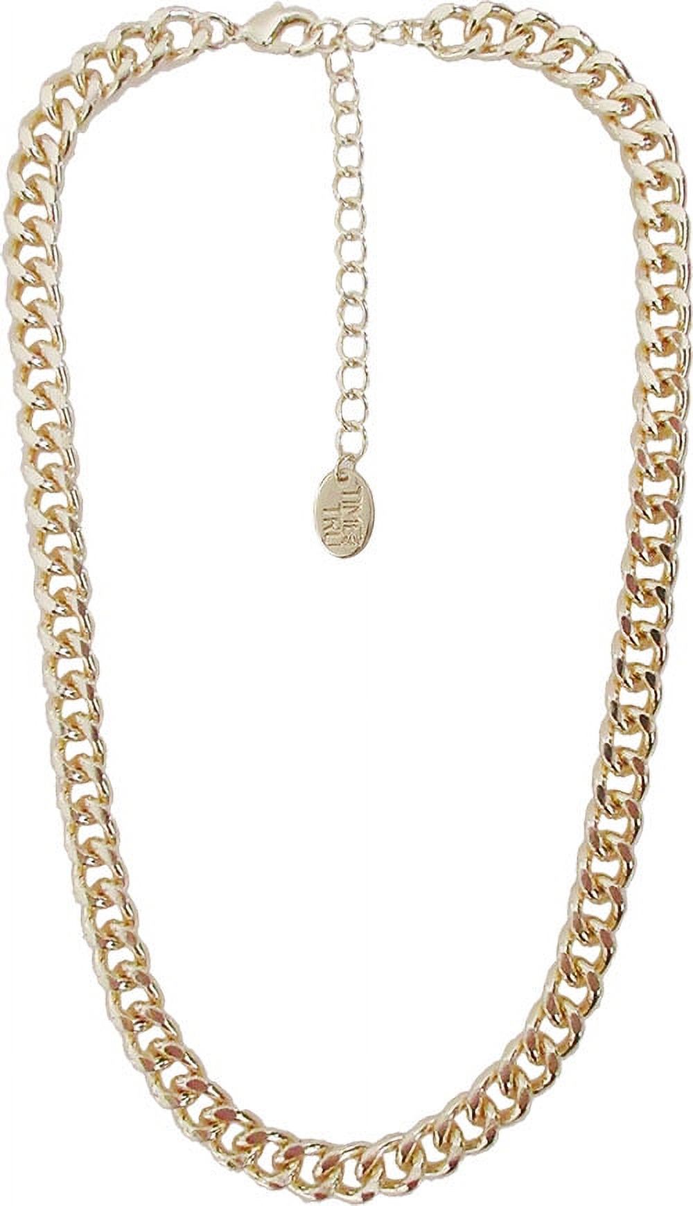 Women's Gold Chunky Curb Chain Necklace 17"