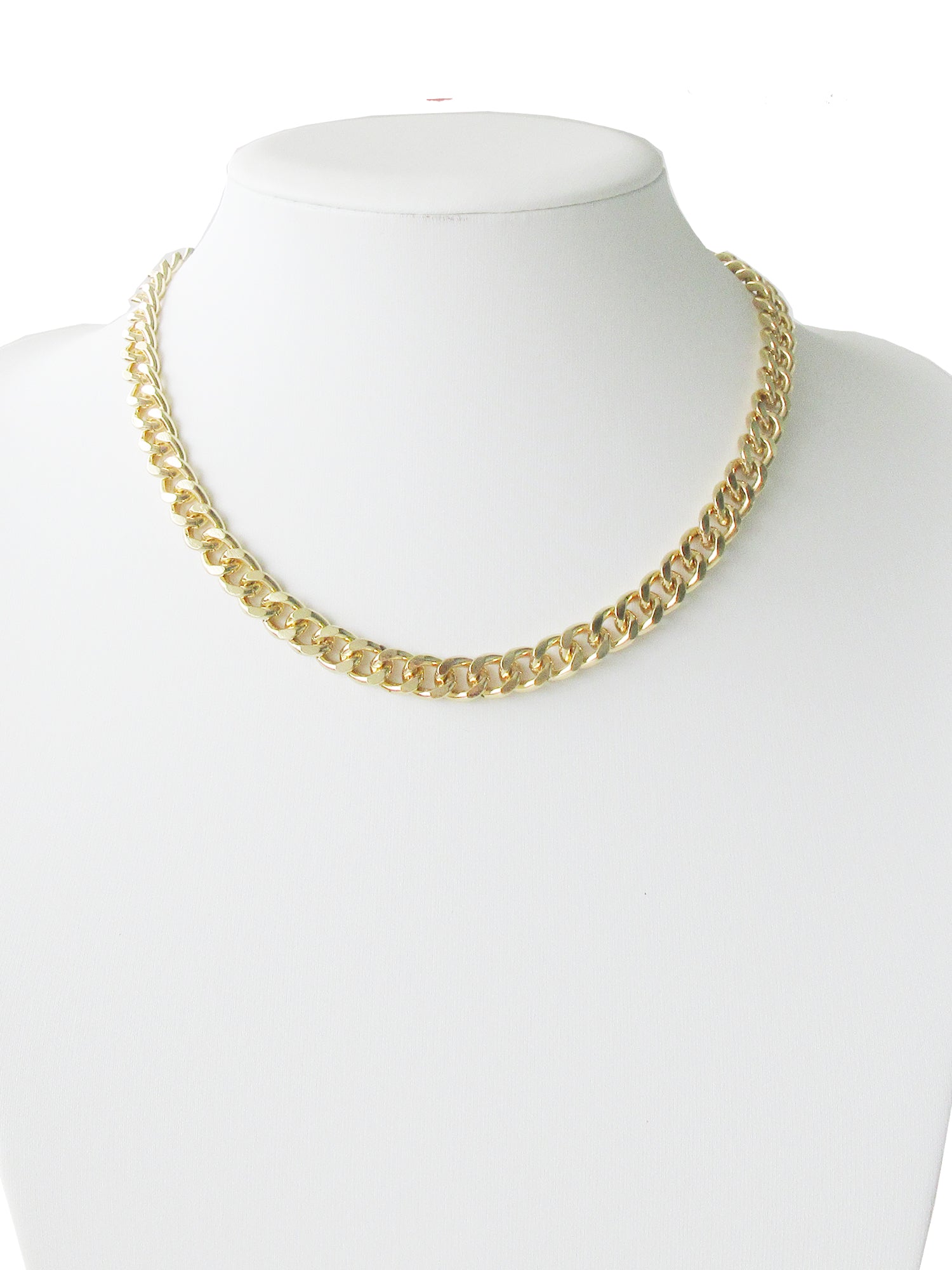 Women's Gold Chunky Curb Chain Necklace 17"