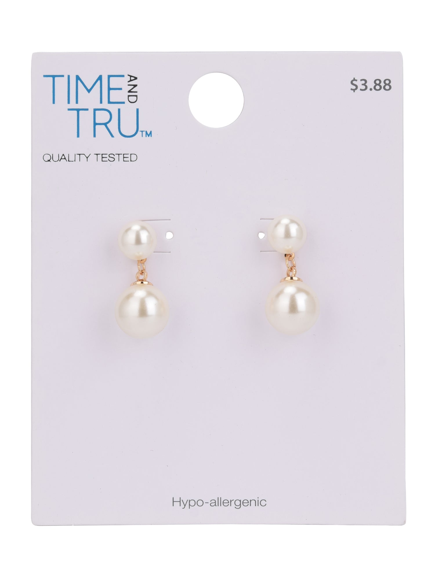 Time and Tru Women’s Gold Tone Faux Pearl Drop Earrings