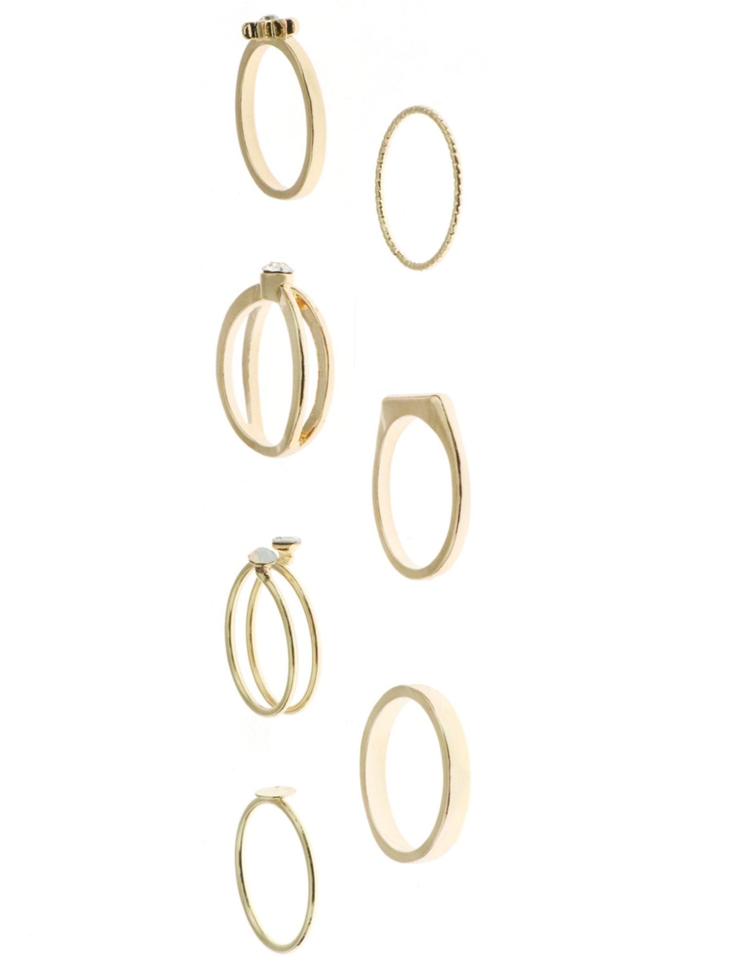 Time and Tru Delicate Gold-Tone Stacking Rings Set, 7-Pack