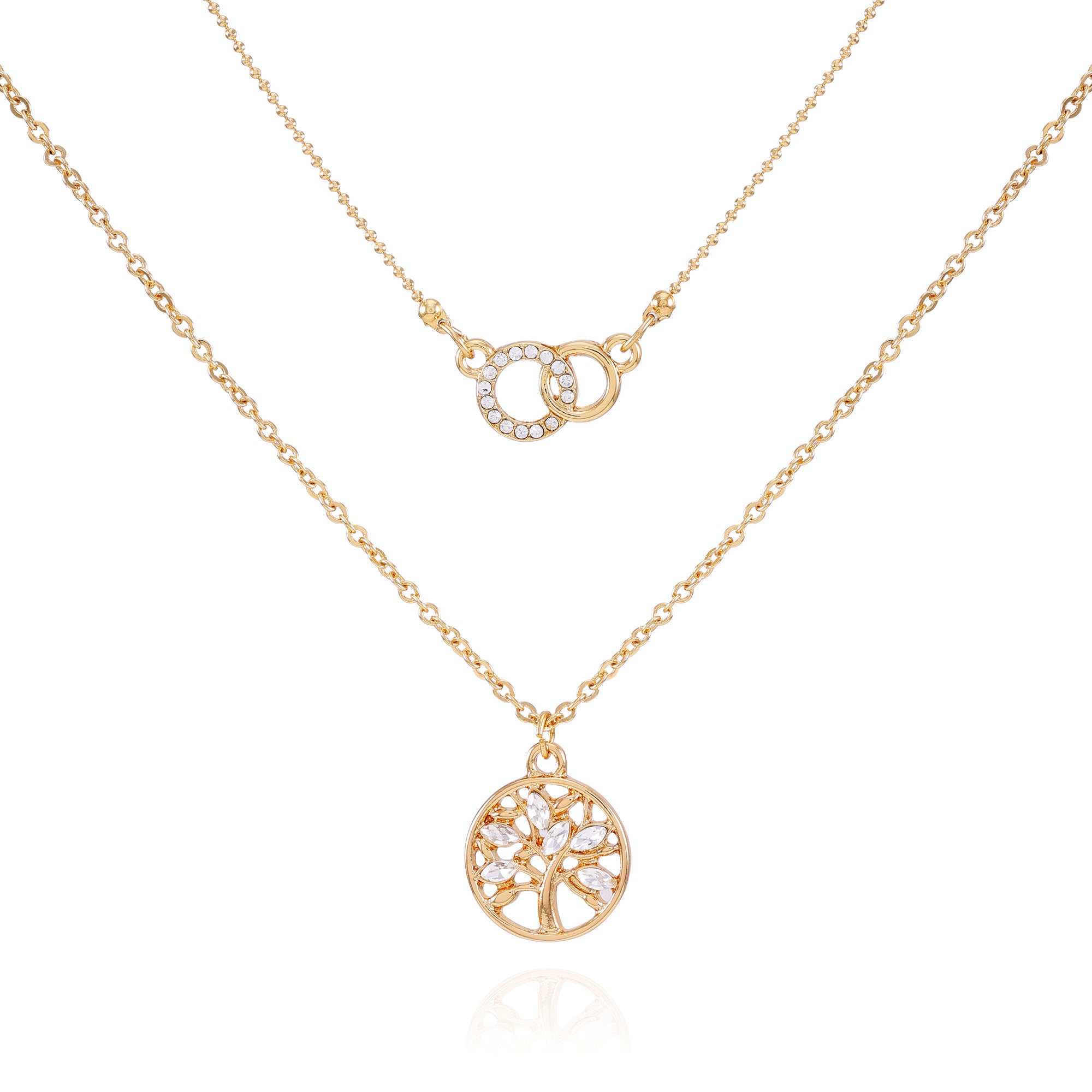Time and Tru Women's Tree of Life Goldtone Necklace Set