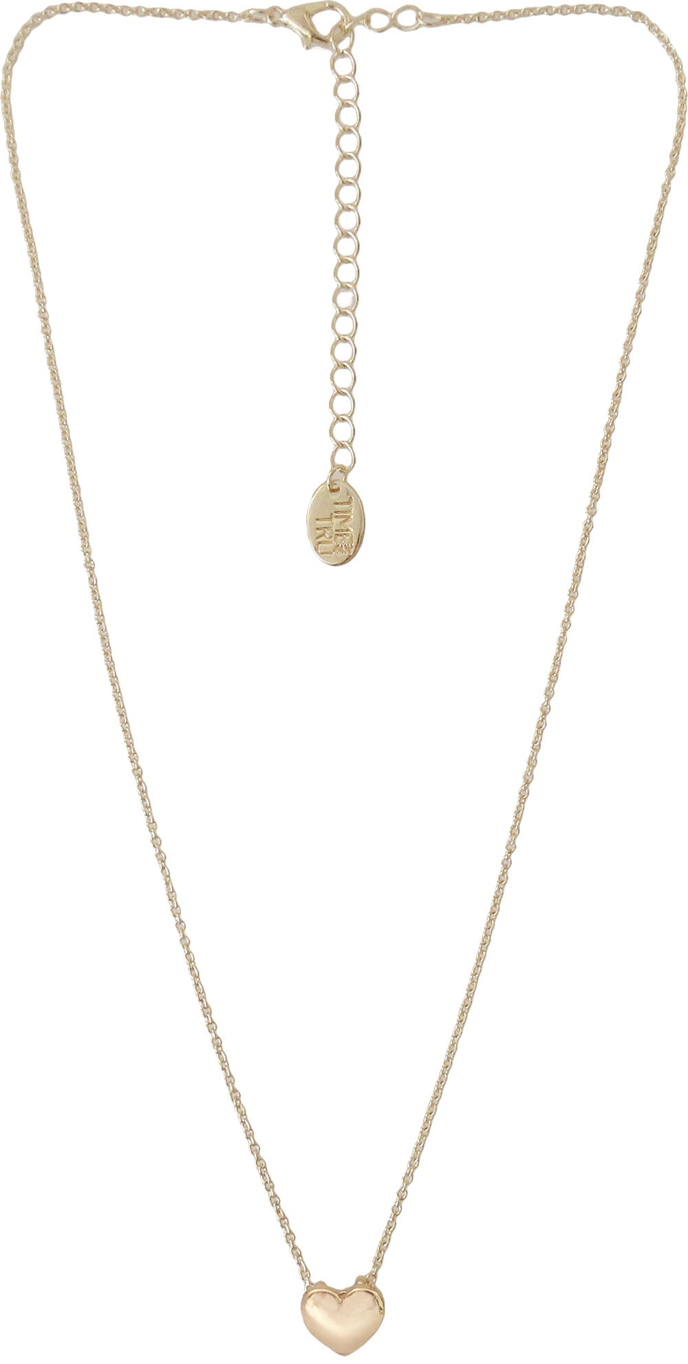 Women Gold Tone Heart Pendant – 18" + Extender
