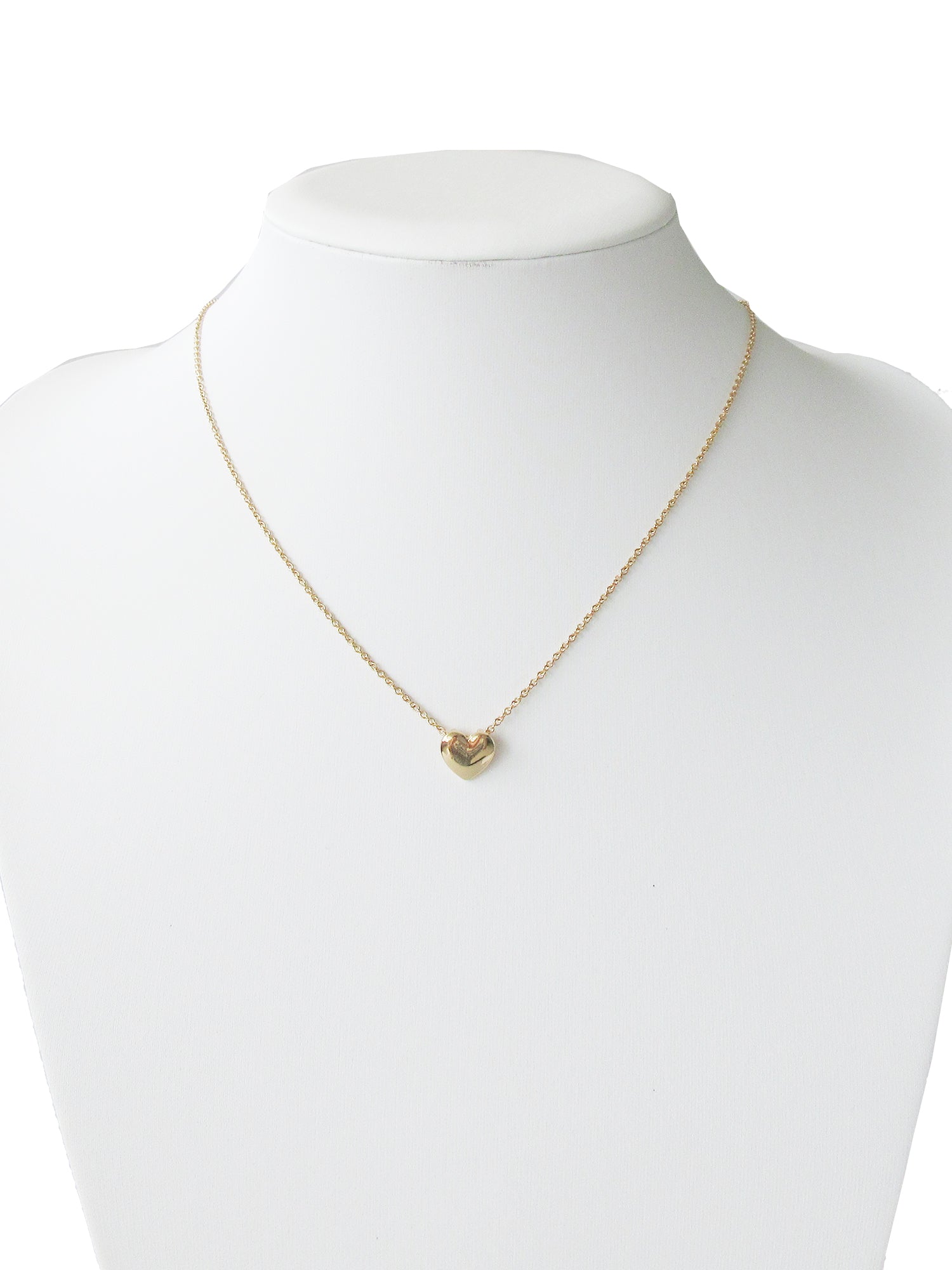 Women Gold Tone Heart Pendant – 18" + Extender