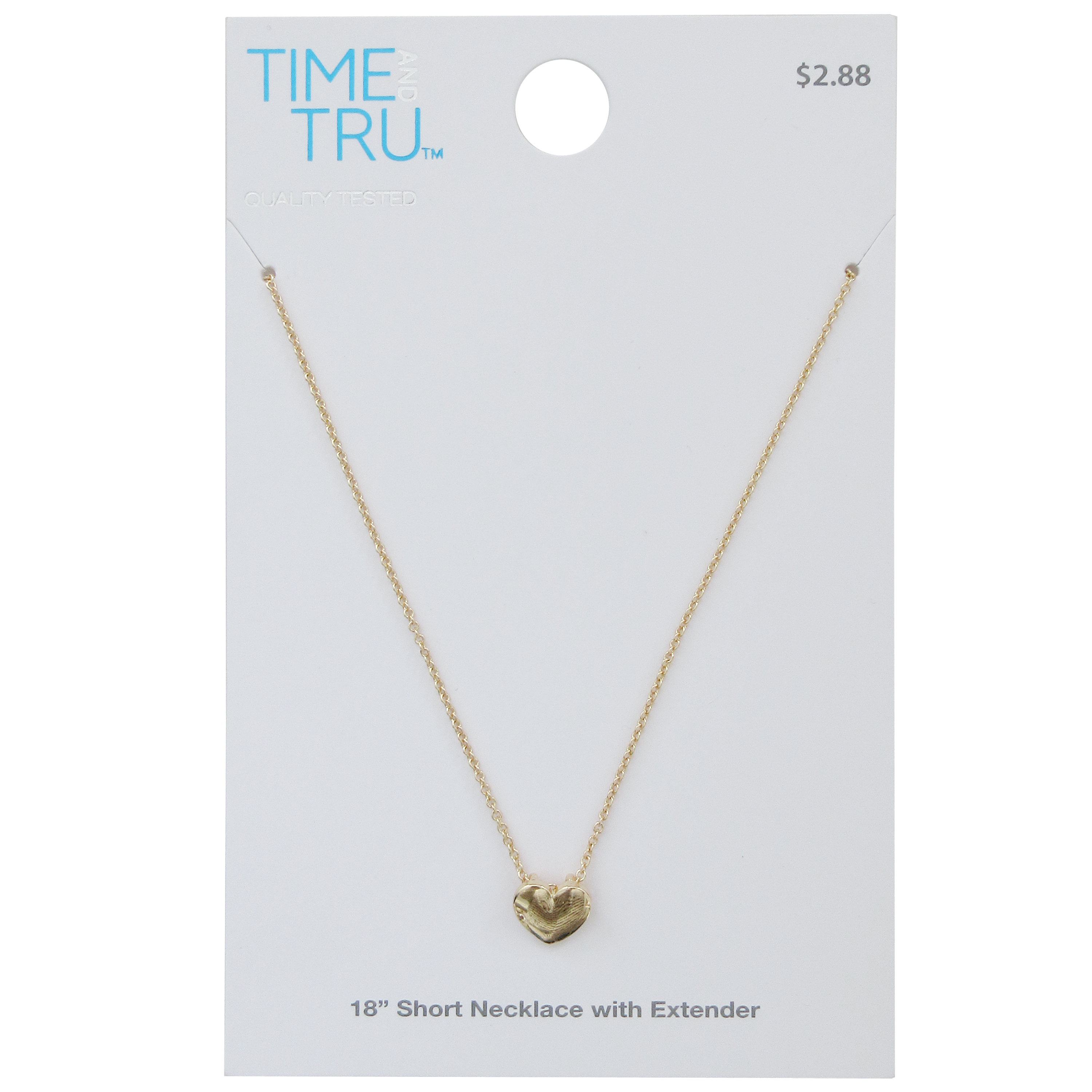 Women Gold Tone Heart Pendant – 18" + Extender
