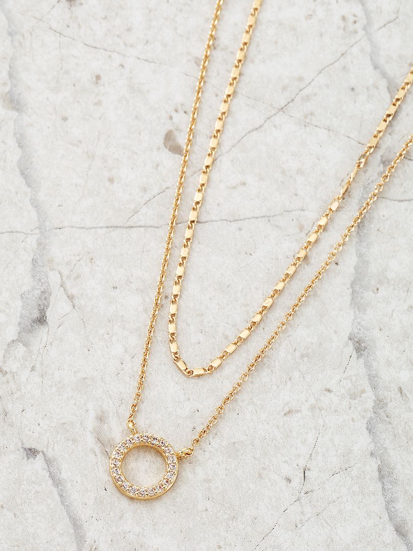 Time and Tru Women's Goldtone Open Circle Necklace Set – 2-Piece