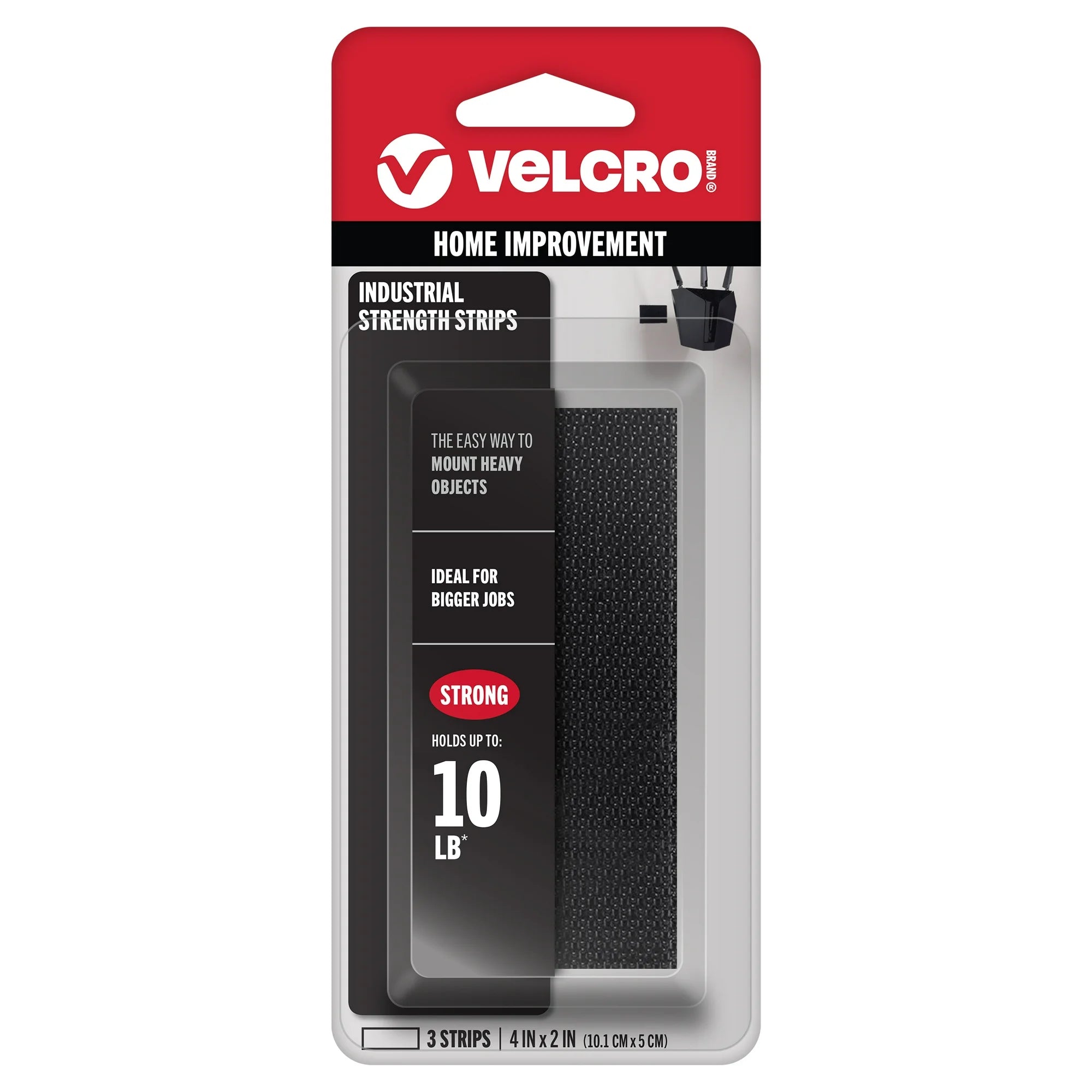 VELCRO Brand Industrial Strips - Black (3 Pack)