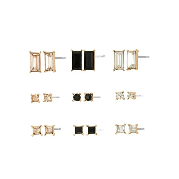 Women's 9-Pair Stud Earring Set