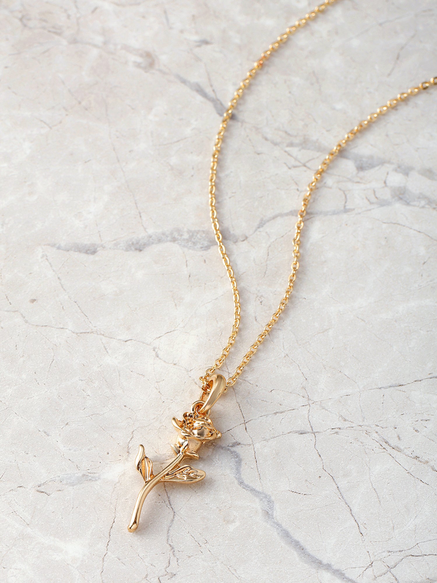 Women's Gold-Tone Rose Pendant Necklace