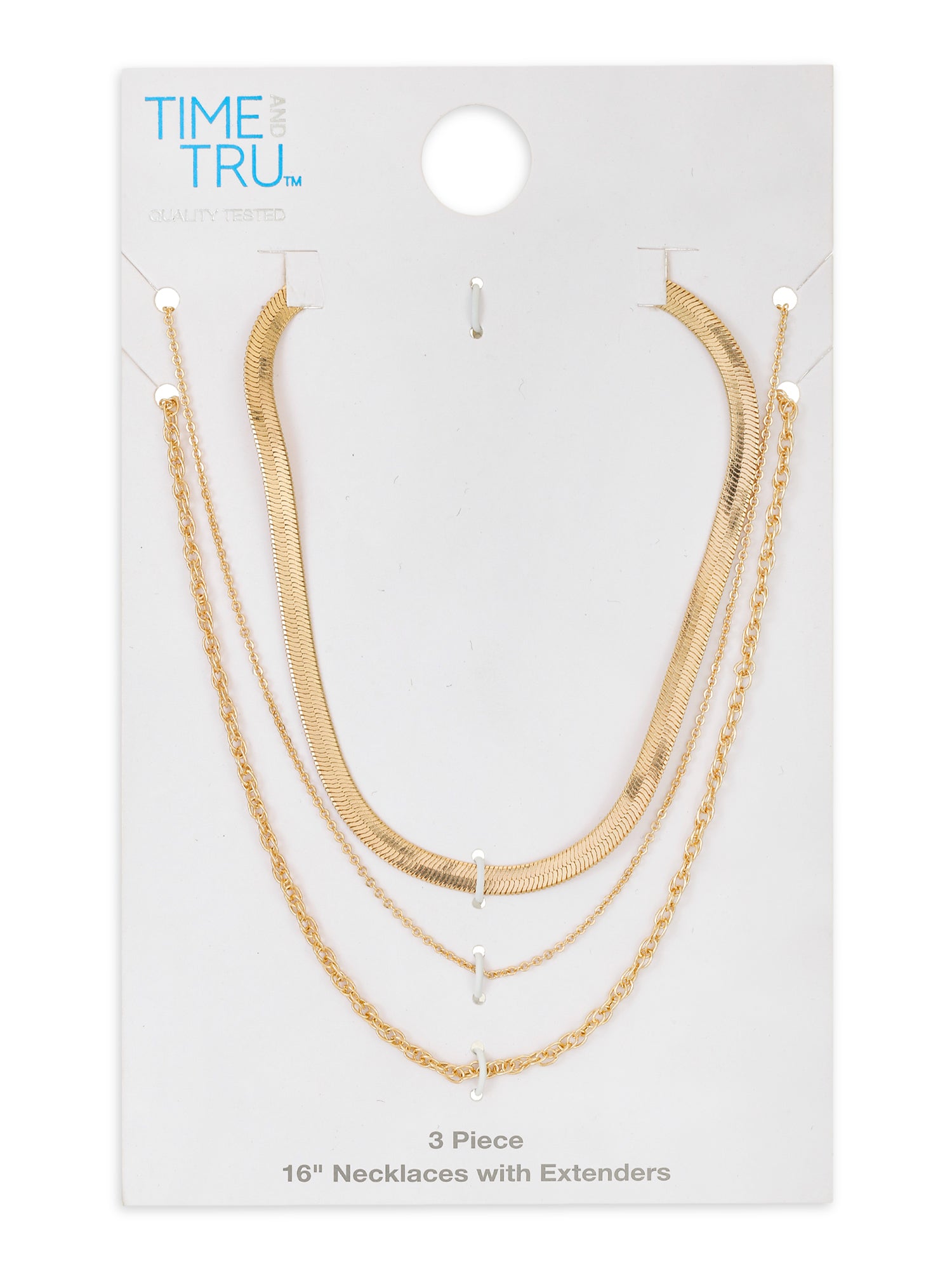 Time and Tru Women’s 3-Piece Gold Chain Necklace Set