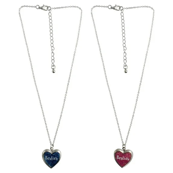 Wonder Nation Girls "Besties" Heart Pendant – 2 Piece