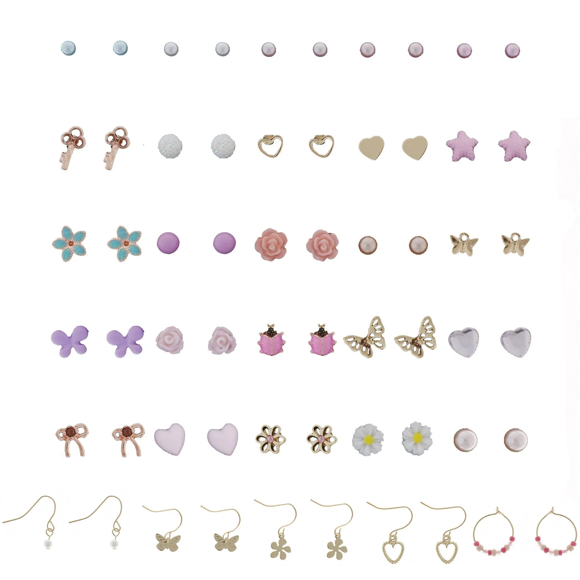 Wonder Nation Kids’ 30-Piece Beaded Charm Earrings Set