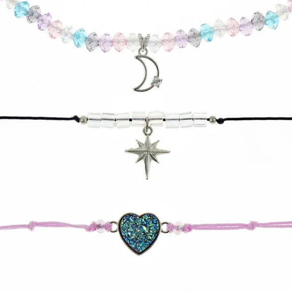Wonder Nation Kids Celestial Necklace & Choker Set – 4-Pack