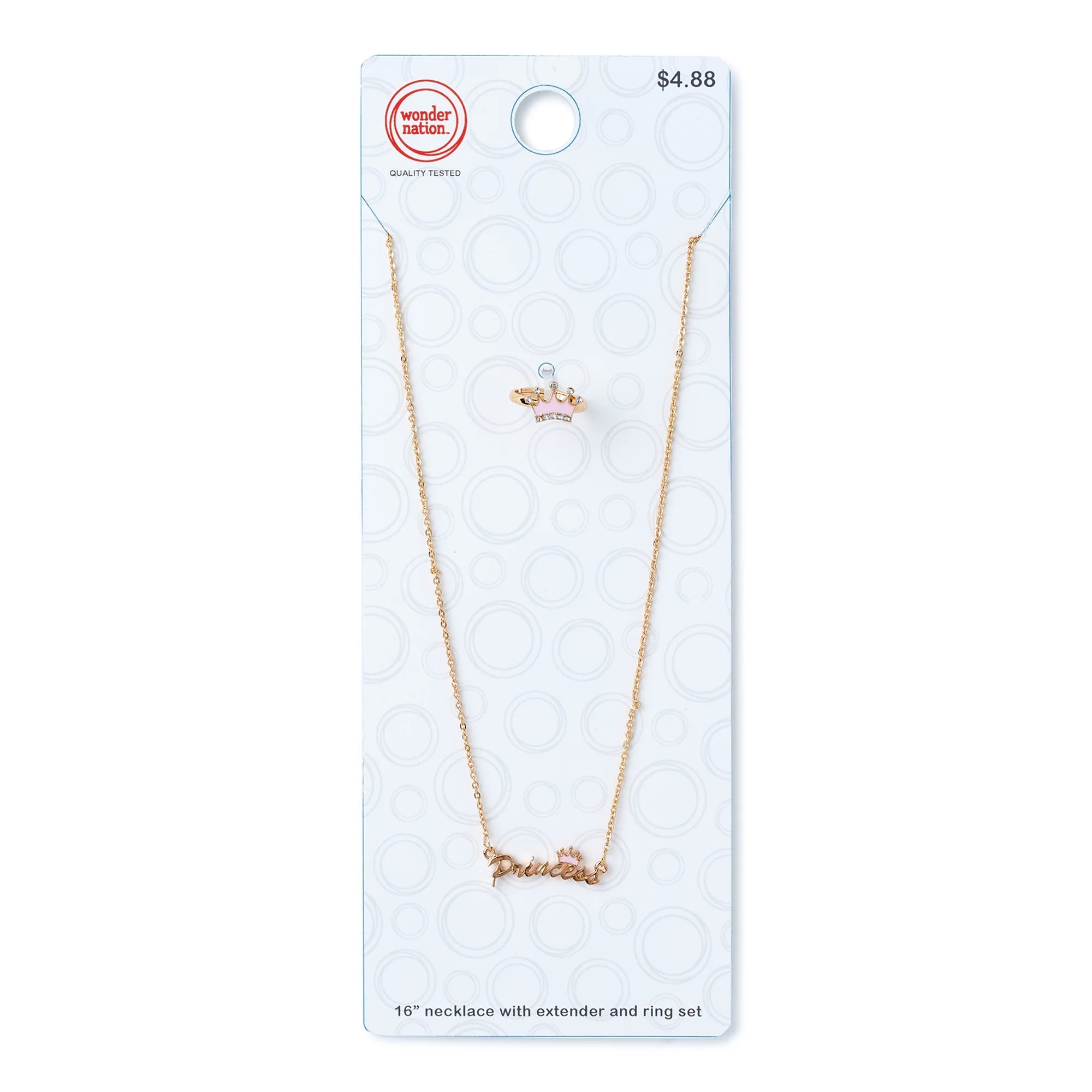 Wonder Nation 2-Piece Princess Necklace and Ring Set