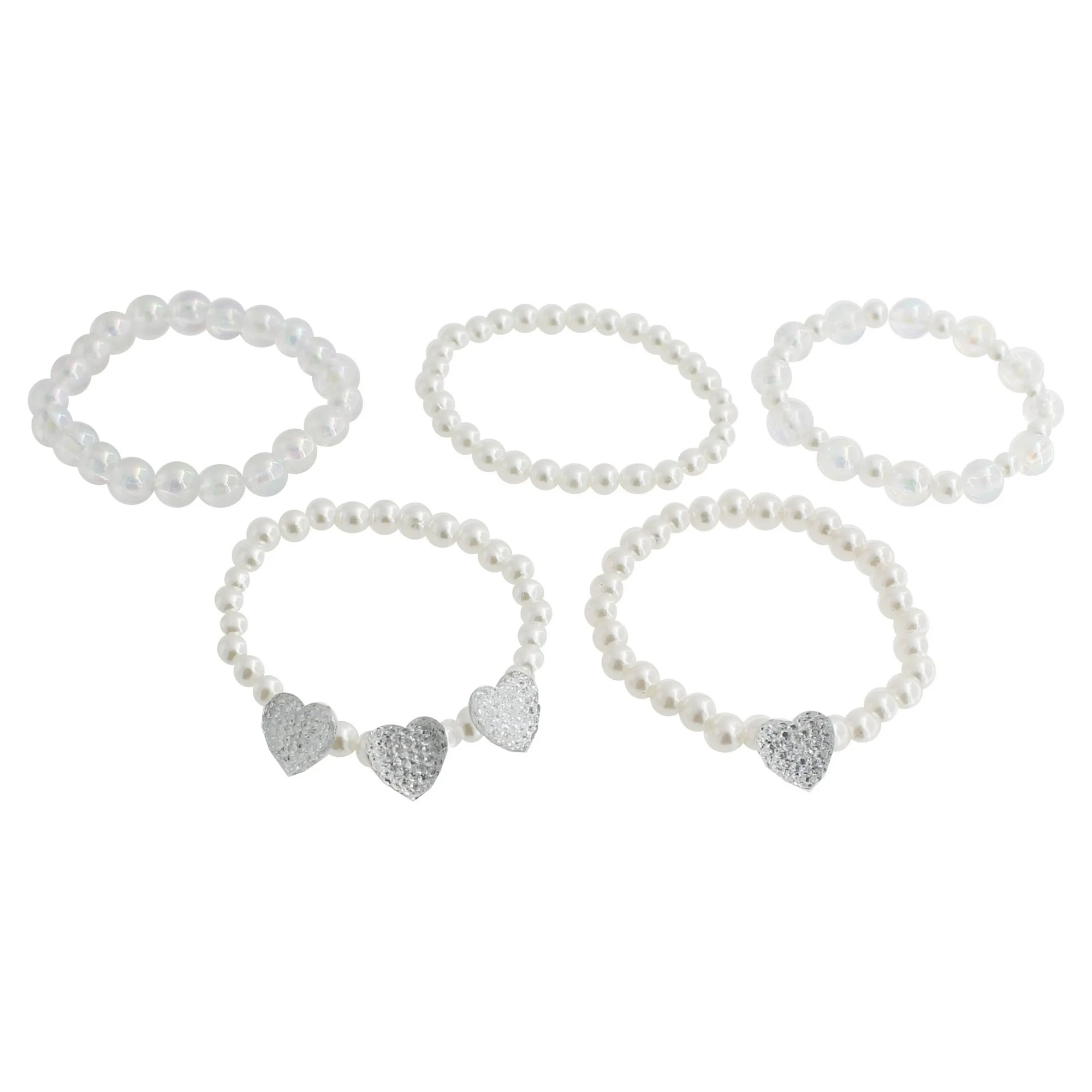 Wonder Nation Women’s 5-Piece Pearl Bead Stretch Bracelet Set