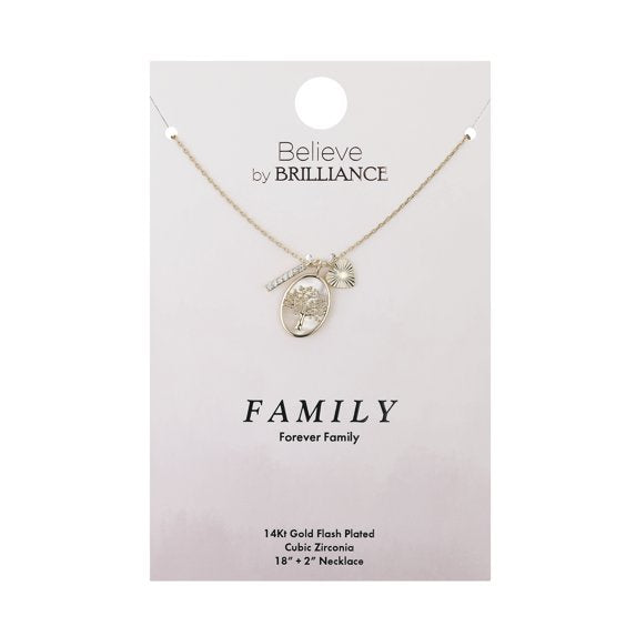 Believe by Brilliance Women’s 14Kt Gold Plated Necklace  – 18” + 2” Extender