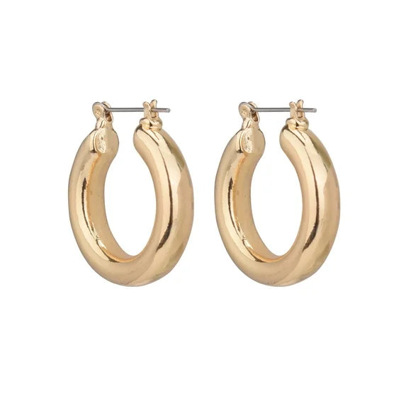 Time and Tru Women’s Gold-Tone Medium Hoop Earrings