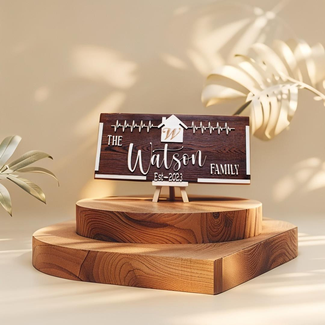 Custom Wood Family Last Name Sign | Personalized Farmhouse Décor | Rustic 3D Pallet Established Sign | Personalized Wedding Gift
