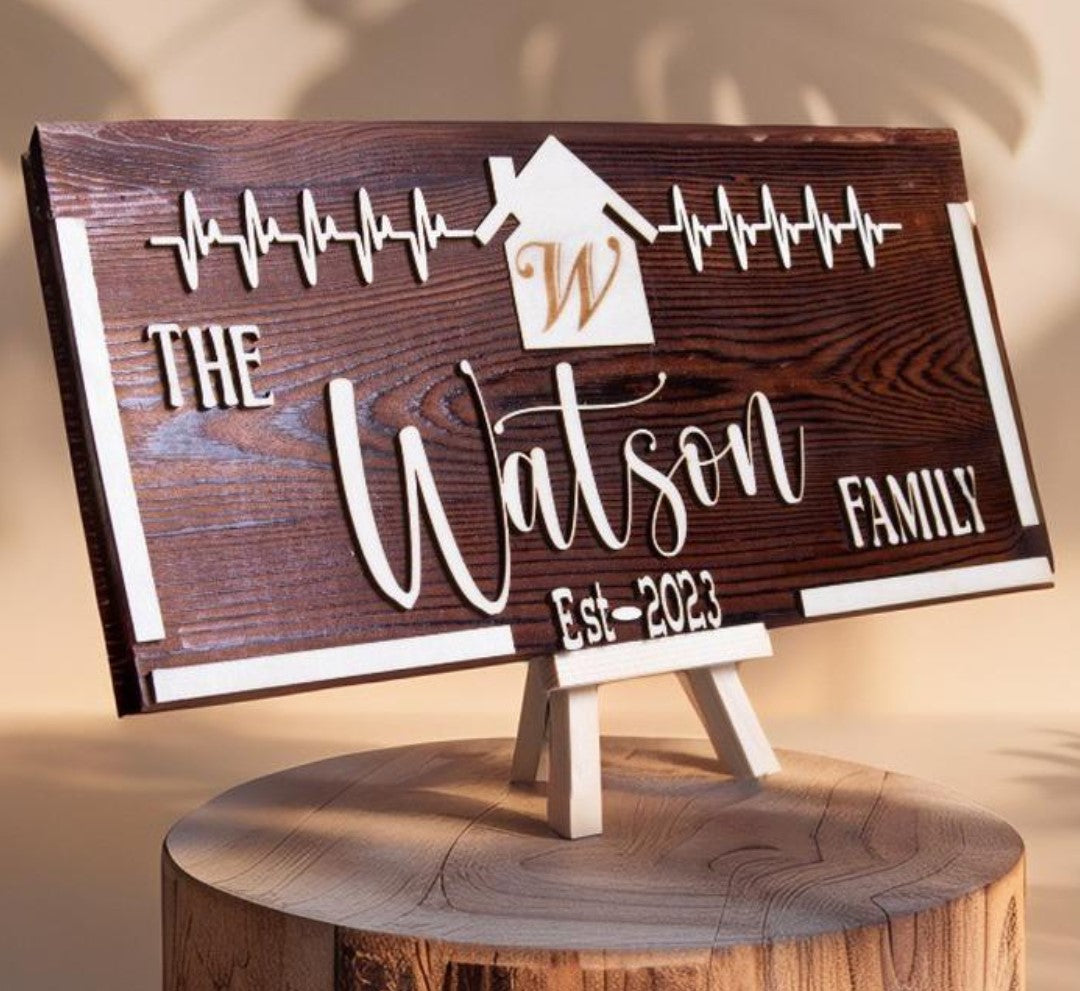 Custom Wood Family Last Name Sign | Personalized Farmhouse Décor | Rustic 3D Pallet Established Sign | Personalized Wedding Gift