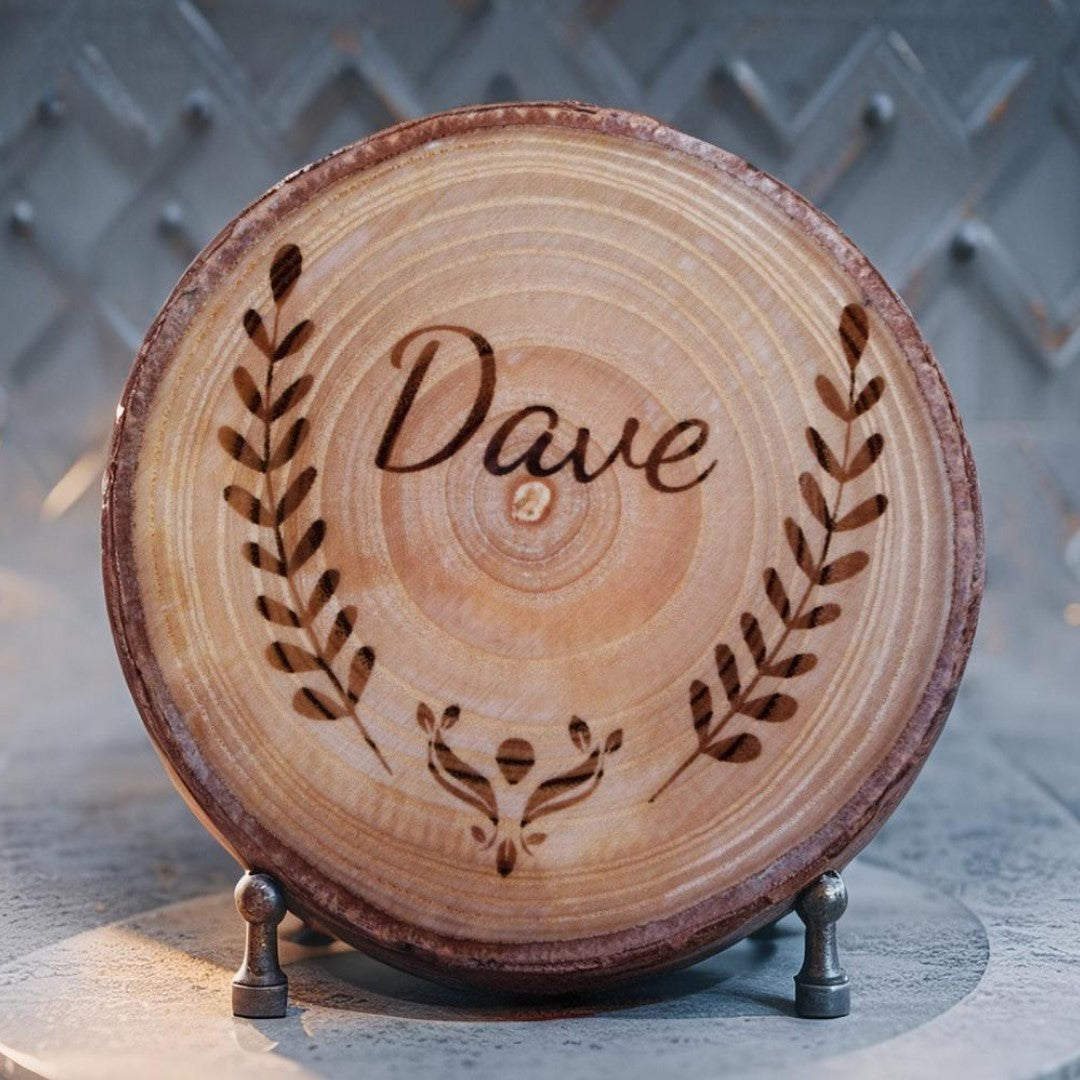 Custom Laser Engraved Name Coaster Set – Perfect for Couples, Weddings, Anniversaries, or Holiday Gifting