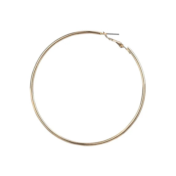 Time and Tru Women’s Gold-Tone Clutchless Hoop Earrings