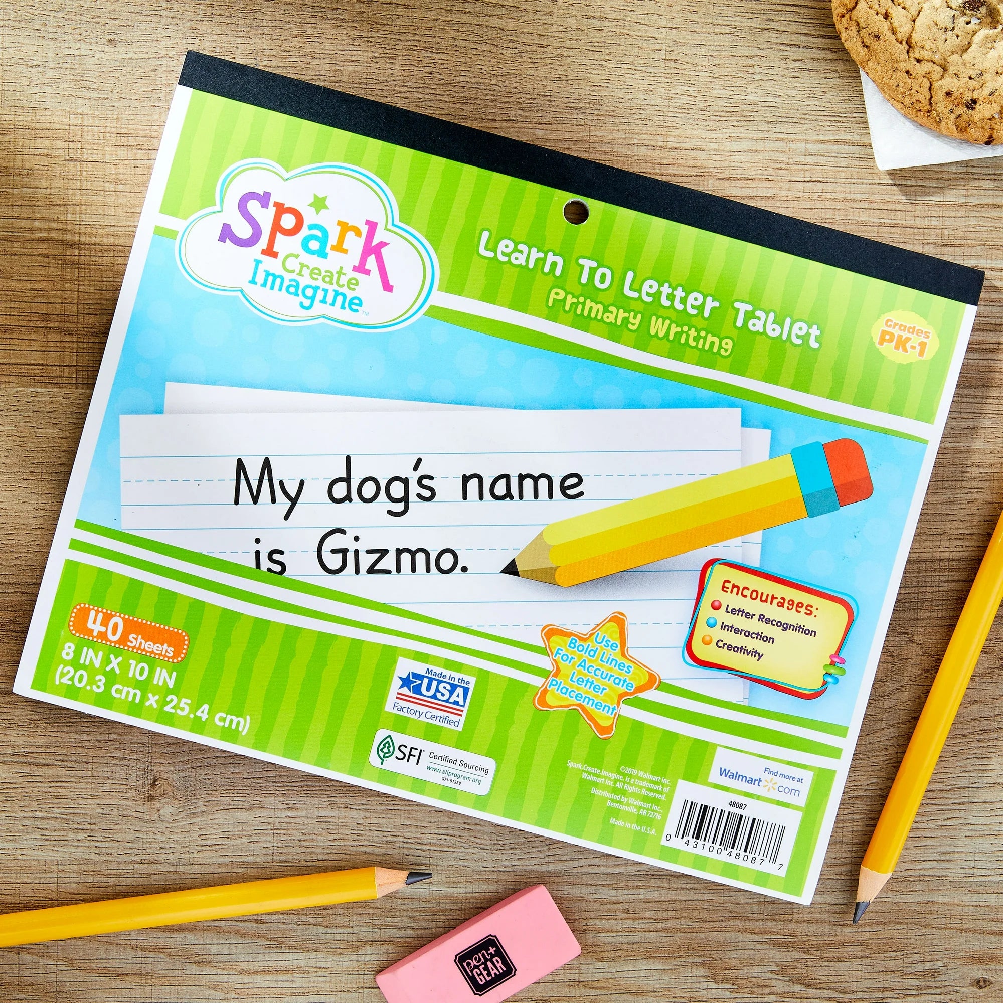 Spark 40 Sheet Writing Tablet, 8x10