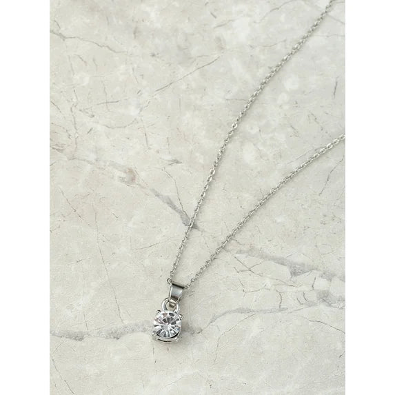 Elegant Time and Tru Women’s Solitaire Pendant Necklace