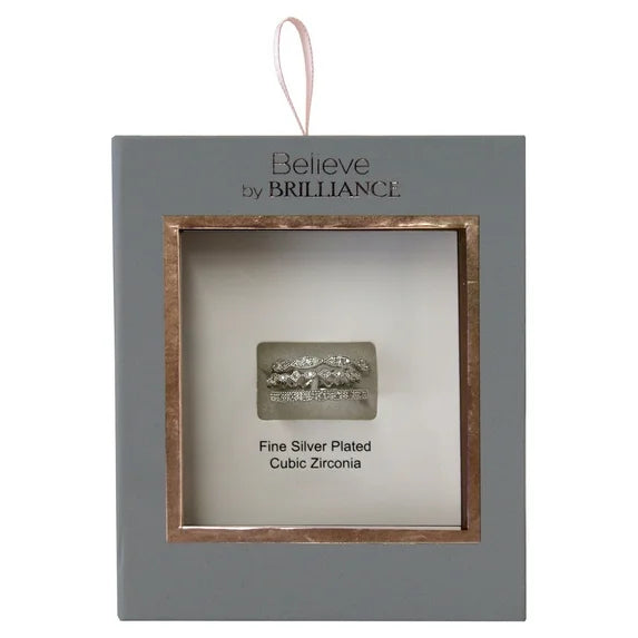 Women's Believe in Brilliance Cubic Zirconia Ring Set – Size 8