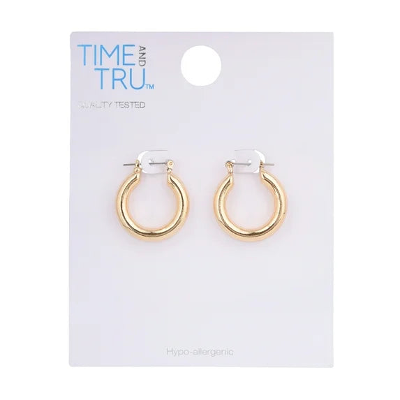Time and Tru Women’s Gold-Tone Medium Hoop Earrings