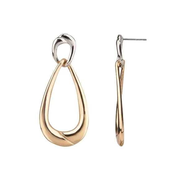 Time and Tru Women's Teardrop Earrings – Gold & Silver