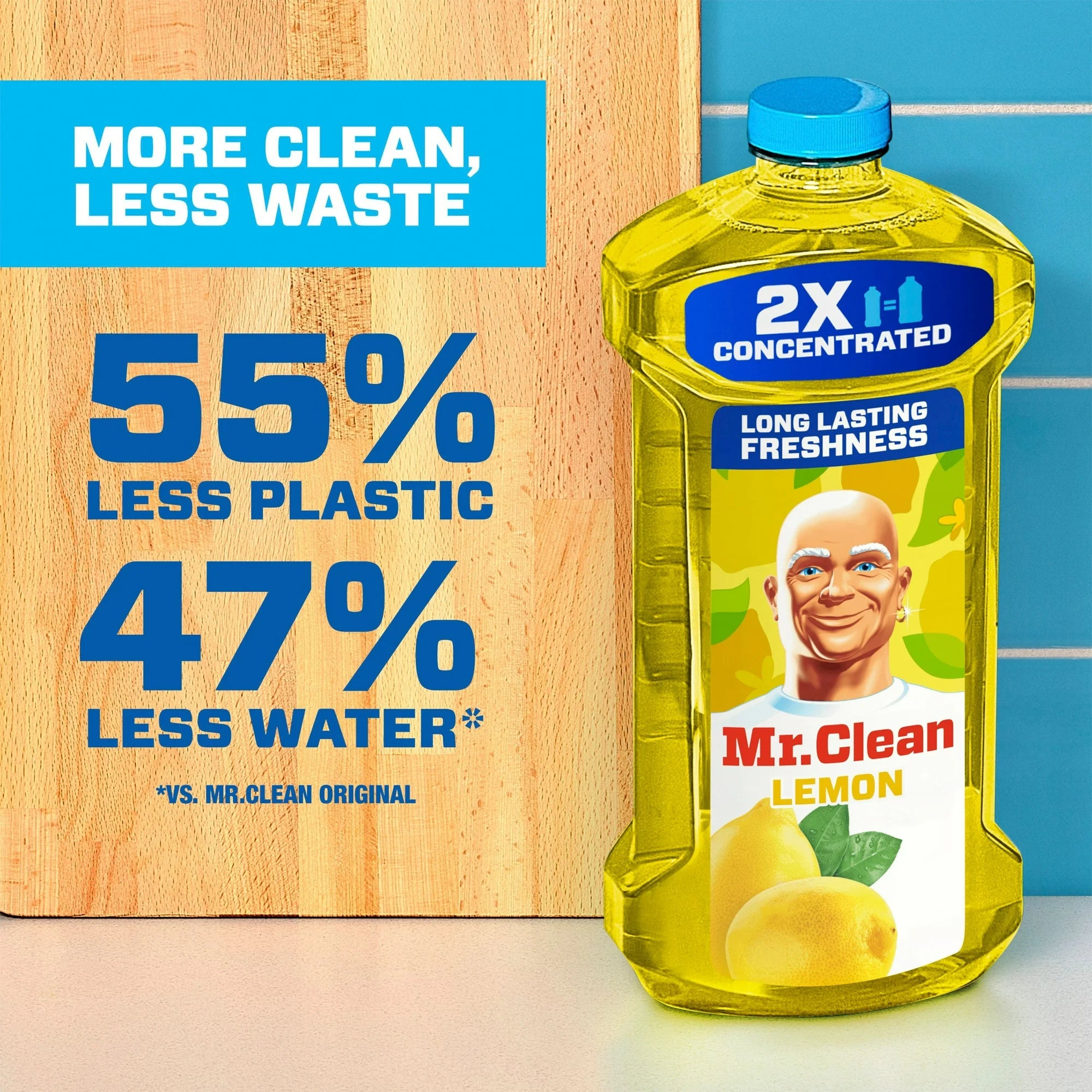 Mr. Clean 2X Concentrated Multi Surface Cleaner with Lemon Scent, 23 fl oz