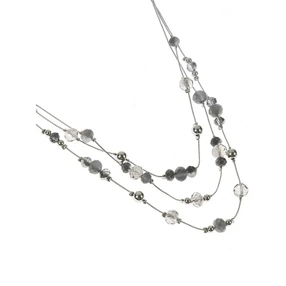 Time and Tru Women's Layered Necklace – Grey