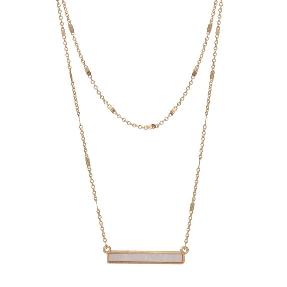 Time and Tru Women’s Gold Tone Bar Pendant Necklace