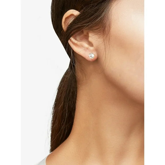 Time and Tru Goldtone Round CZ Stud Earrings – (1 Pair)