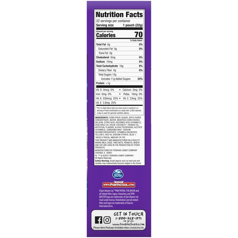 Funables Fruit Flavored Snacks, 0.8 oz, 22 Count