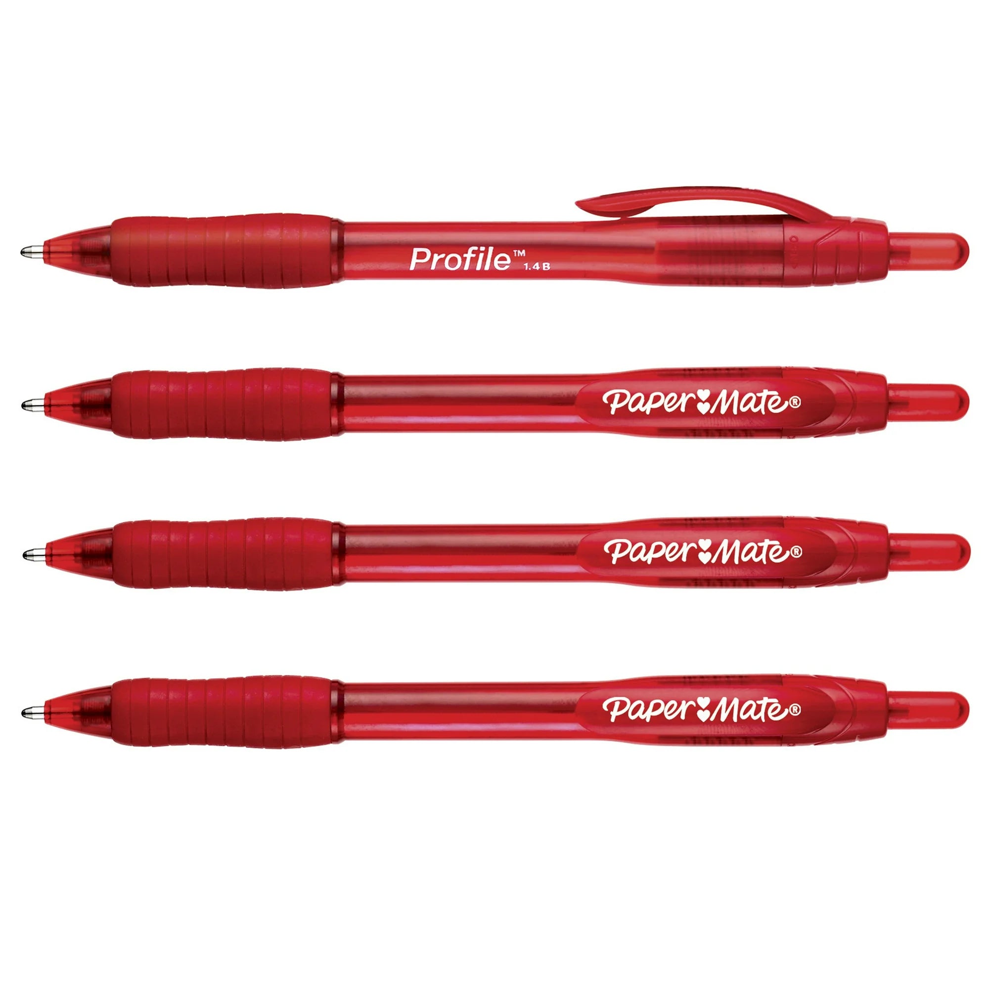 Paper Mate Ballpoint Pens, Bold Red, 4 Count