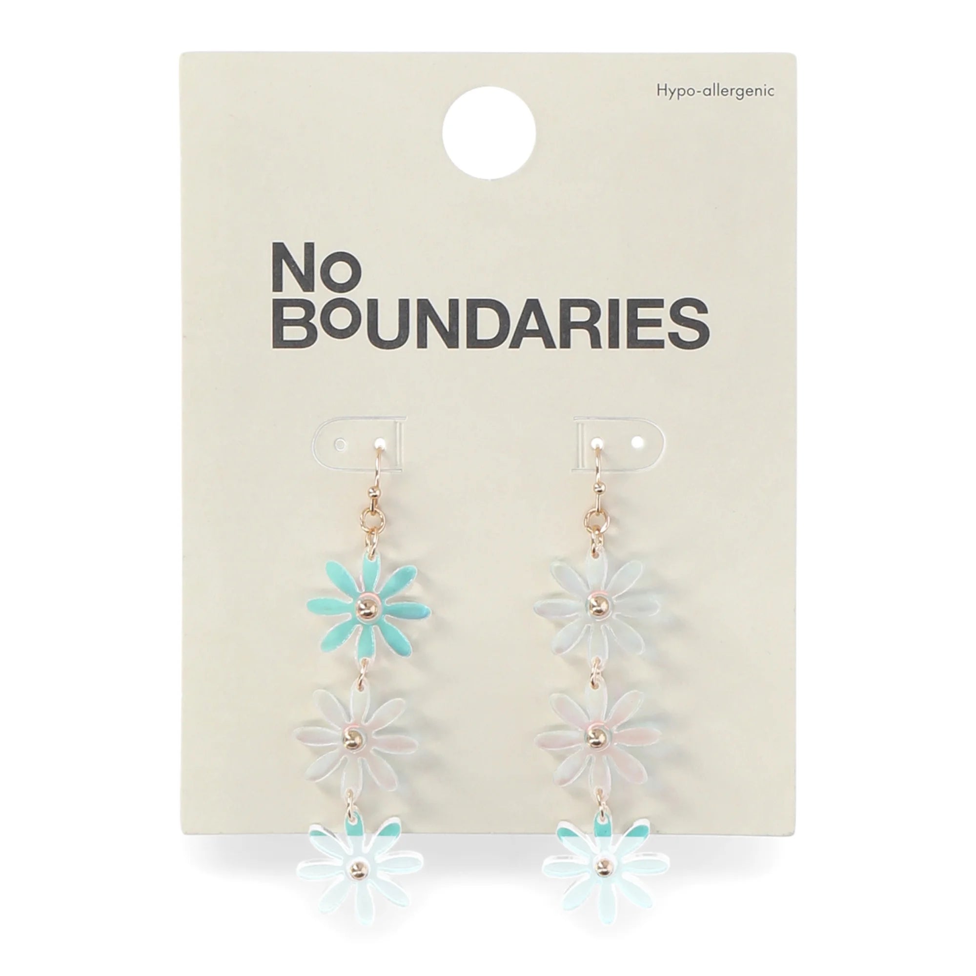 No Boundaries Iridescent Pink Flower Drop Earrings