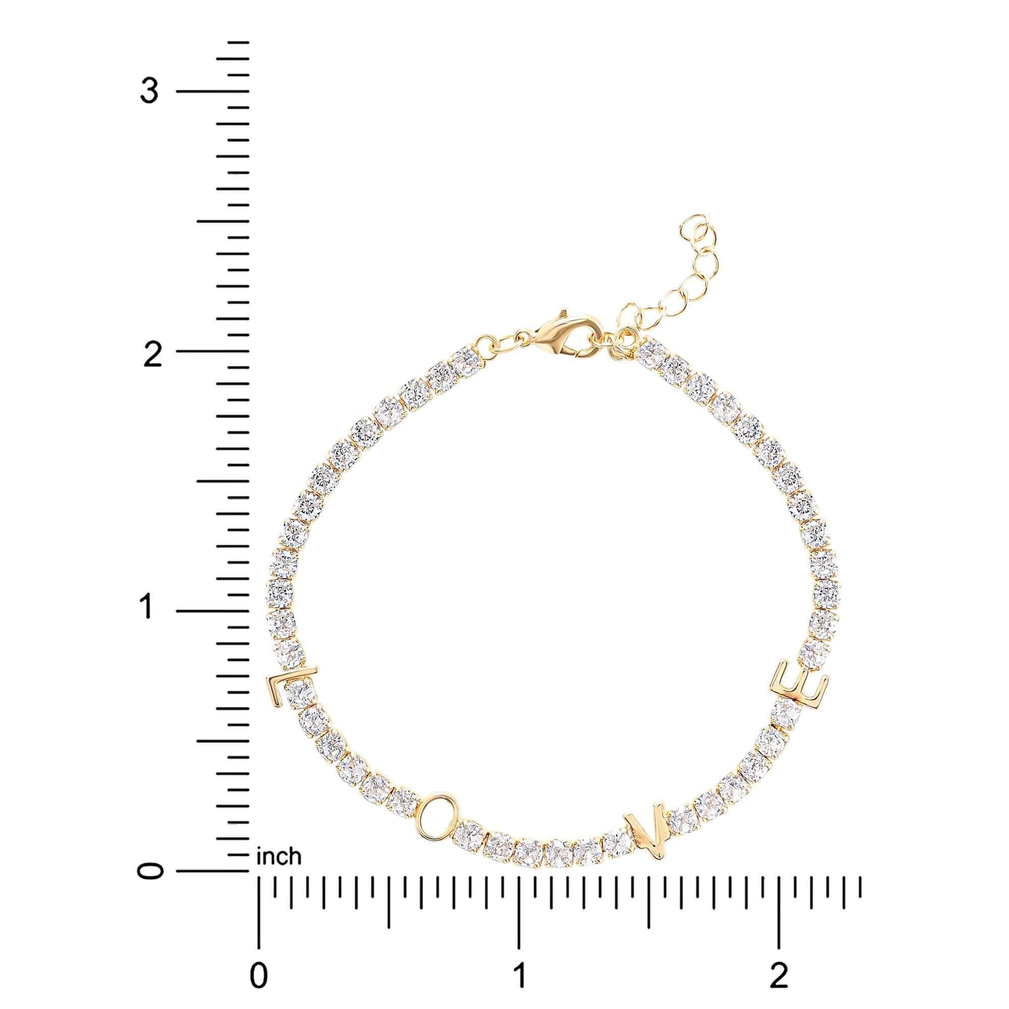 Believe By Brilliance Women’s 14kt Gold Plated CZ LOVE Bracelet