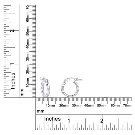 Brilliance 12mm Sterling Silver Click-Top Hoop Earrings