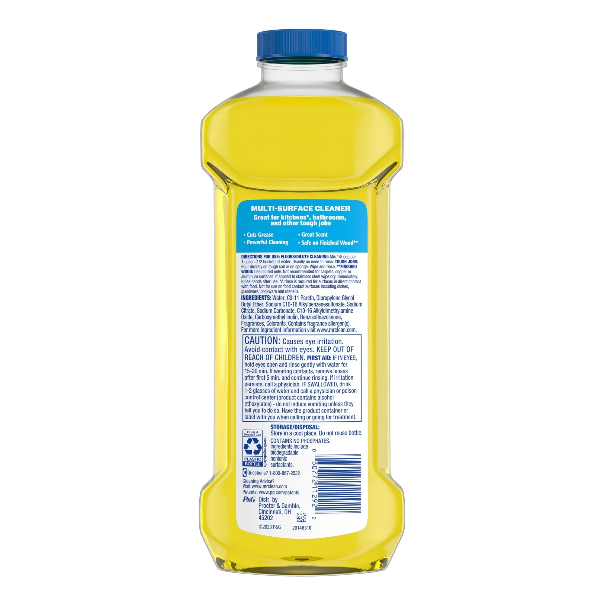 Mr. Clean 2X Concentrated Multi Surface Cleaner with Lemon Scent, 23 fl oz