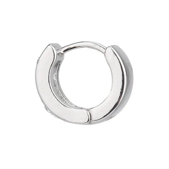 Time and Tru Women’s Silver Tone Crystal Huggie Hoop Earrings