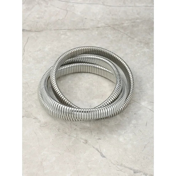 Time and Tru Women’s Silver-Tone Layered Bangle Bracelet