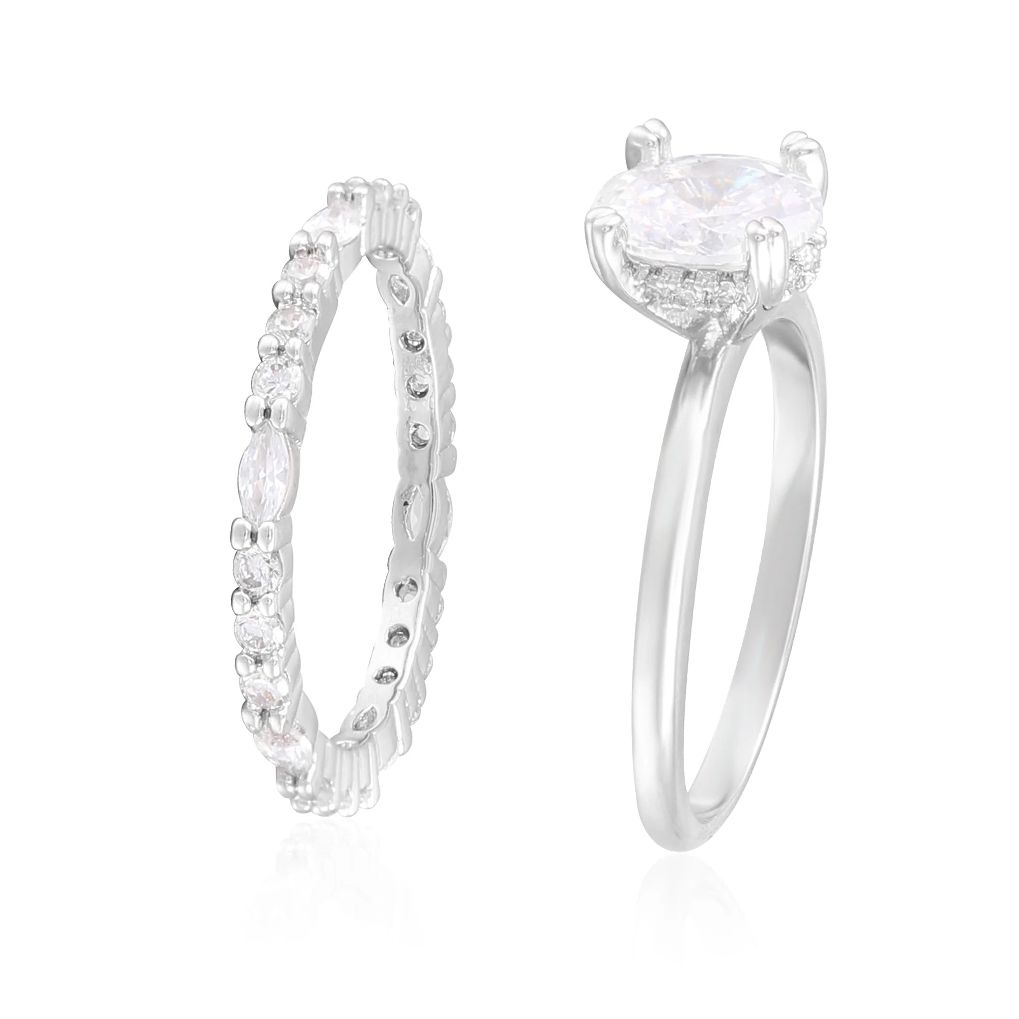 Believe in Brilliance Women's Size 8 Bridal Ring Set