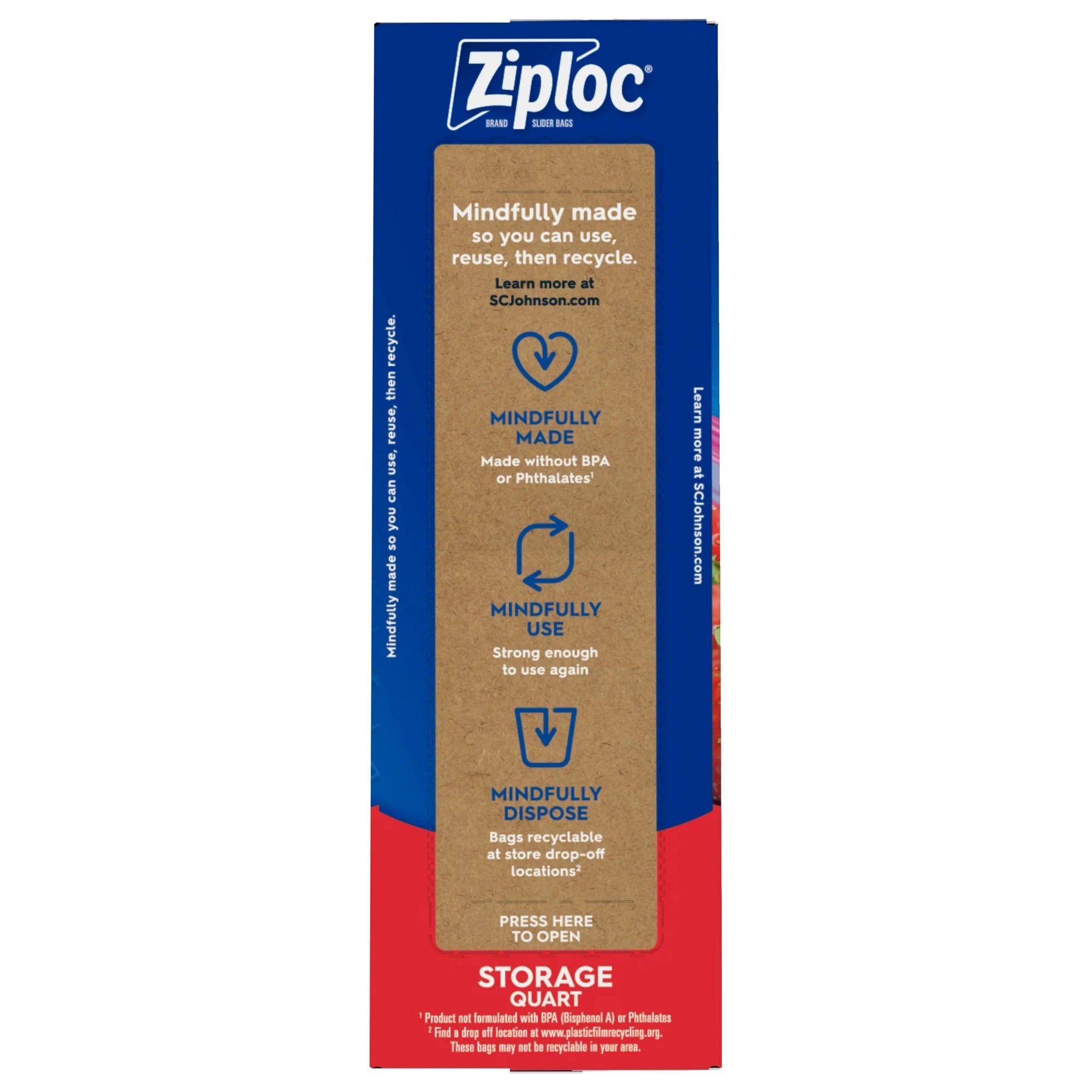 Ziploc® Brand Slider Quart Storage Bags
