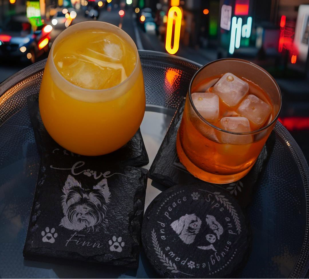 Custom Pet Photo Slate Coaster | Personalized Slate Coasters | Pet Coasters | Cute Coaster | Guest Gift Idea | Single or Multipack Slate